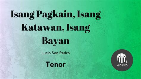ISANG PAGKAIN, ISANG KATAWAN, ISANG BAYAN by Lucio .
